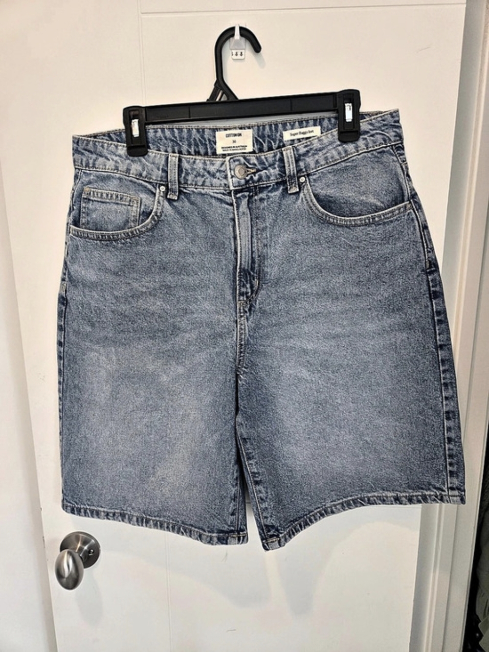 Cotton On Super Baggy Jorts Blue Waist 30 Like New